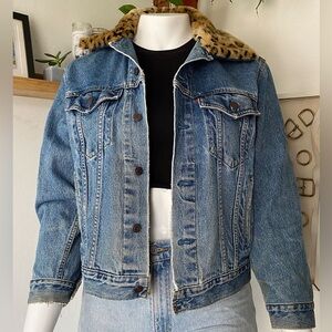 Denim Cheetah Jacket - Size:44